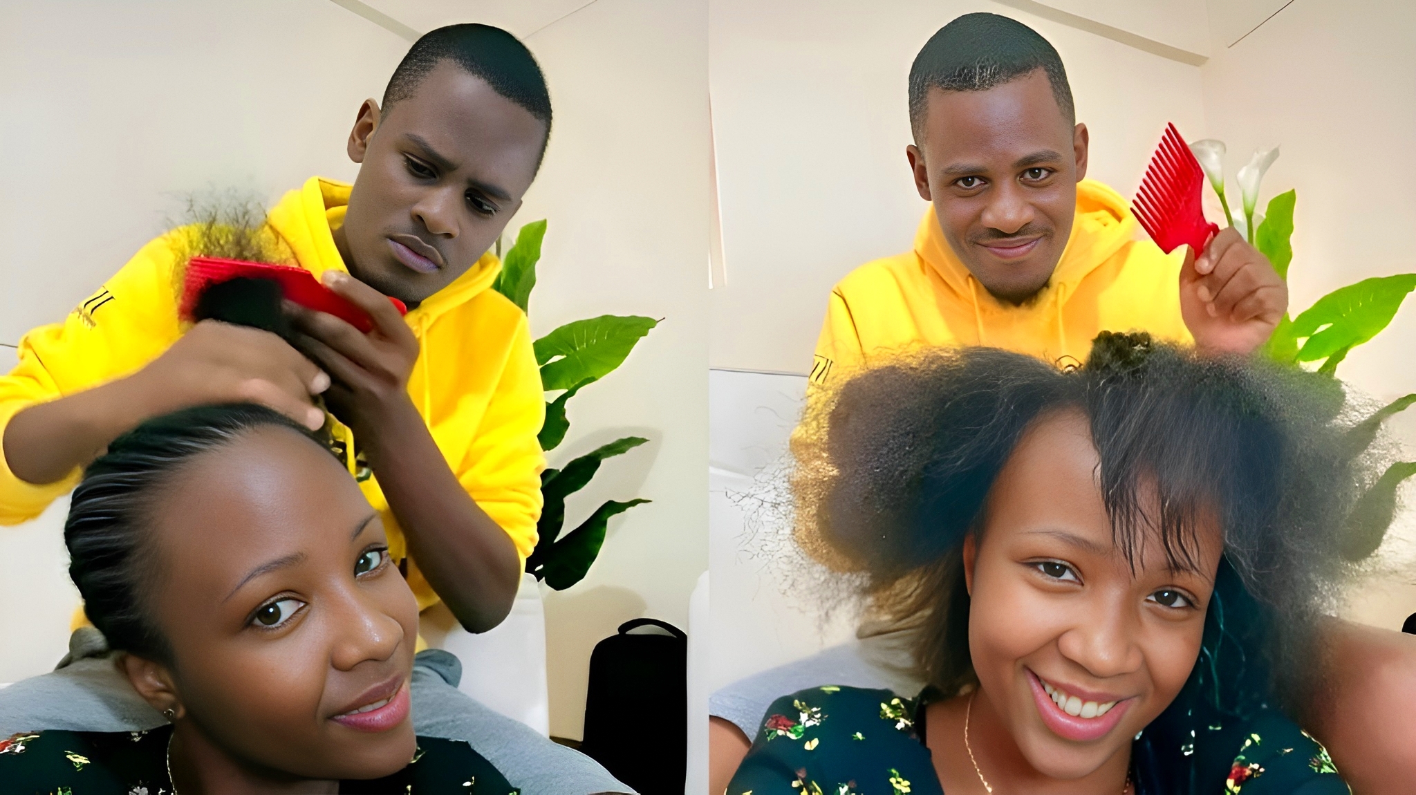 Picha ya Presenter Kai Akifumua Nywele za Mkewe Yazua Utata