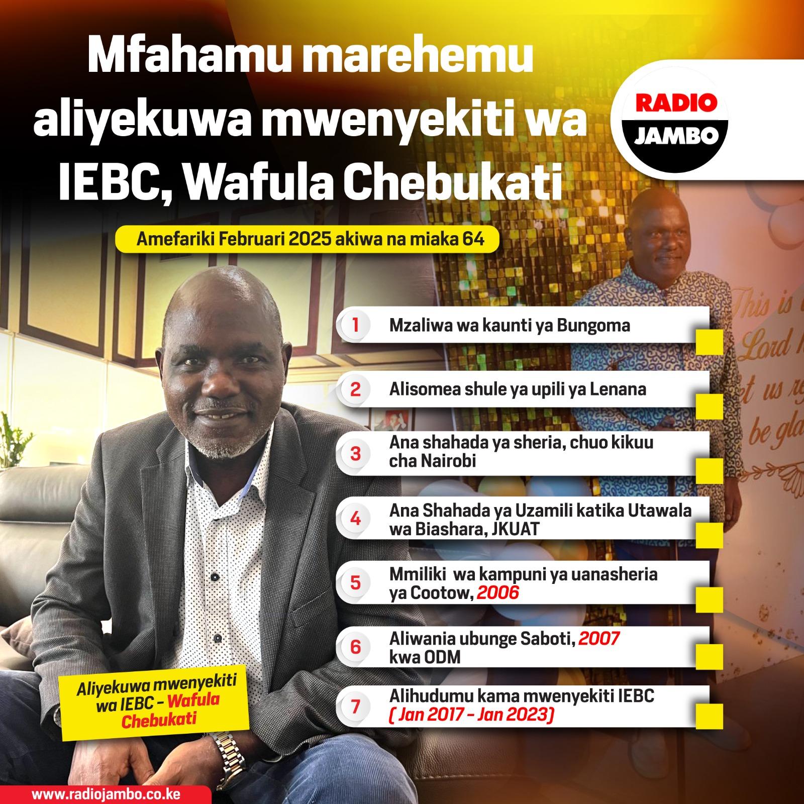 Mfahamu Marehemu Aliyekuwa Mwenyekiti Wa IEBC, Wafula Chebukati